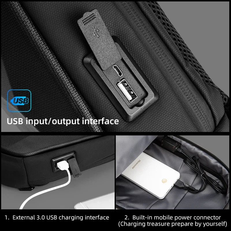 Opdos Brand Men Bag Hard Shell Men's Crossbody Bag USB Charging Waterproof Outdoor Male Messenger Bags Short Trip Chest Bag  Amaijoin