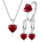 Load image into Gallery viewer, 925 Sterling Silver Jewelry Sets For Women Heart Zircon Ring Earrings Necklace Wedding Bridal Elegant Christmas Free Shipping  Amaijoin
