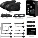 Carregue a imagem no visualizador da Galeria, NOECI GoCom4 Motorcycle Intercom Bluetooth Headset For 4 Riders Group  1500m Full-duplex Interphone IP65 Music Sharing+ FM  Amaijoin
