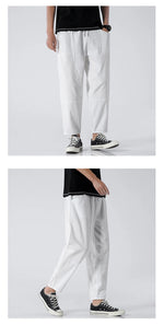 Load image into Gallery viewer, 100% Cotton Summer Casual Pants Man Trendy Japanese Cropped Pants Loose Pants Men 5xl  Amaijoin
