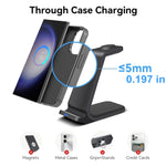 Load image into Gallery viewer, Wireless Charging Station for Samsung Charger 3 in 1 for Galaxy S23 Ultra/S22/S21/Note 20/10, Galaxy Watch 6/5/Pro/4, Buds 2 Pro  Amaijoin
