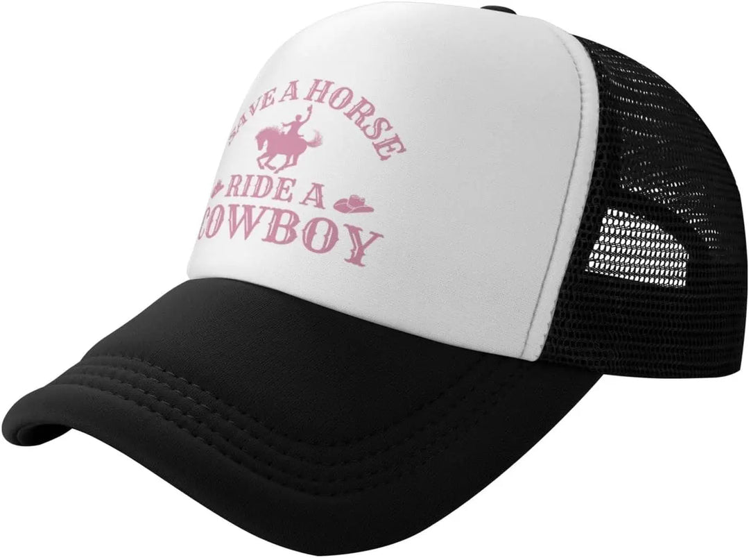 Save a Horse Ride a Cowboy Hat Unisex Adjustable Summer Outdoor Adult Baseball Cap Trucker Hat for Women Men Sun Protection  Amaijoin