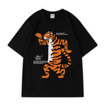 Load image into Gallery viewer, ZAZOMDE Summer Men Tee Korean Fashion Retro Loose Letter Cartoon Tiger Short-sleeved Cotton T Shirt Oversized Tops Unisex Tees  Amaijoin
