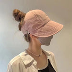 Load image into Gallery viewer, Foldable Wide Brim Ponytail Sun Hat Drawstring Adjustable Cap  Summer Quick-dry Visor Fisherman CapFor Women Beach Hat  Amaijoin
