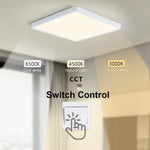 Load image into Gallery viewer, MARPOU Smart LED Ceiling Lamp Wood Grain App Voice Control Alexa/Google Remote Control Square Ceiling Lights Living Room CCT  Amaijoin
