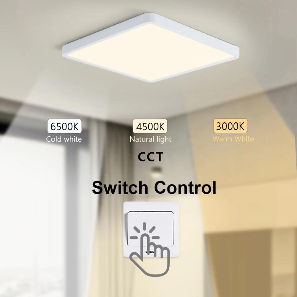 MARPOU Smart LED Ceiling Lamp Wood Grain App Voice Control Alexa/Google Remote Control Square Ceiling Lights Living Room CCT  Amaijoin