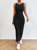 Load image into Gallery viewer, Solid Backless Tank Dress，Summer new sexy backless mid-length knitted sleeveless dress  Amaijoin
