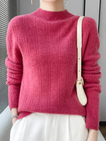 Load image into Gallery viewer, 2023 Autumn/Winter New 100% Merino Wool Women&#39;s Pile Neck Sweater Jumper Fashion Women&#39;s Sweater Warm Turtleneck Sweater Top  Amaijoin
