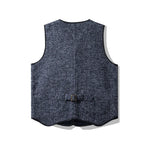 Load image into Gallery viewer, Winter Fashion Men&#39;s High Quality Woollen Vest British Style Pockets Patchwork Sleeveless V-neck Fleece Warm Waistcoat Tops Male  Amaijoin
