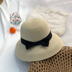 Load image into Gallery viewer, Hepburn bow ribbon sun hat women&#39;s straw hat Bucket hat color sunscreen sun hat beach hat wholesale  Amaijoin
