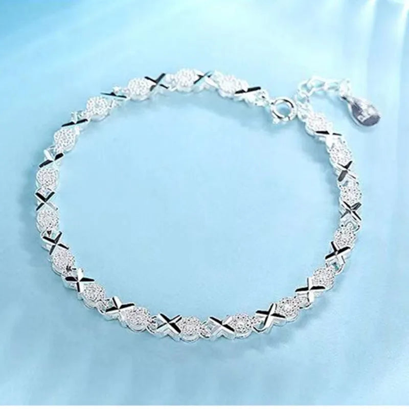 High Quality 925 Sterling Silver Fashion Multiple Styles Bracelet Chain For Women Fashion Wedding Party Beautiful Jewelry Gift  Amaijoin