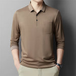 Load image into Gallery viewer, New Men&#39;s Casual Long Sleeve Polo Shirt Fashion Solid Color Top  Amaijoin
