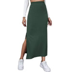 Load image into Gallery viewer, Women Long Skirts High Waist Bodycon Skirt Women Solid Split Pink Skirt Autumn Winter Streetwear Straight Black Midi Skirt  Amaijoin
