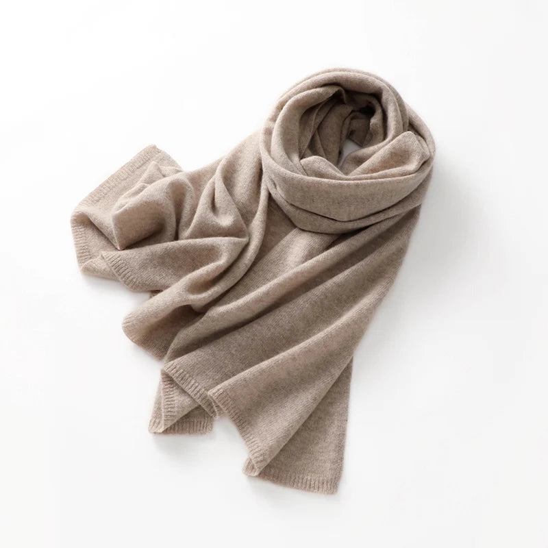 KOIJINSKY New 100% Cashmere180*45 180*40 Women's Knitted Scarf Autumn Soft Solid Scarf Winter Warm Solid Men's Scarf  Amaijoin