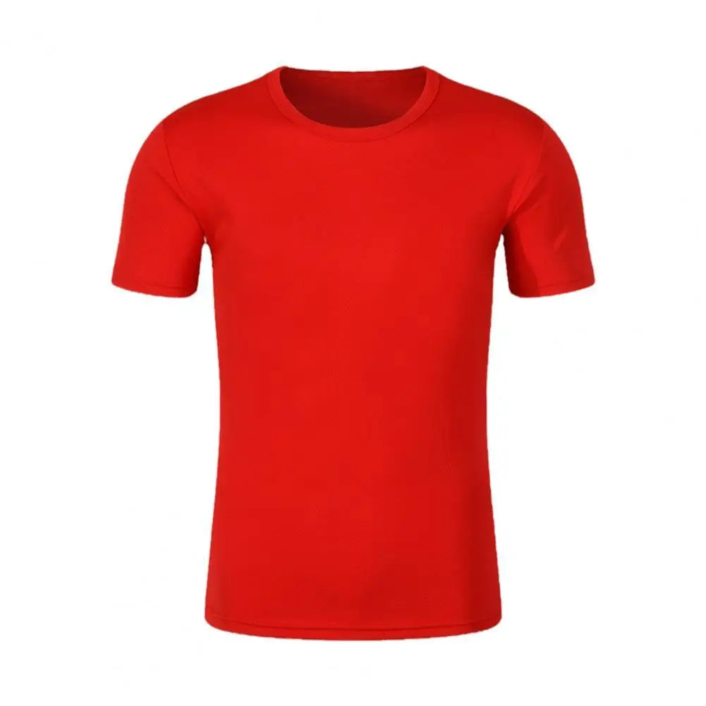 Unisex T-shirt Fade-resistant Exquisite Edging Polyester Quick Dry Solid Color Pullover Top for Daily T-Shirt Men's Clothing  Amaijoin