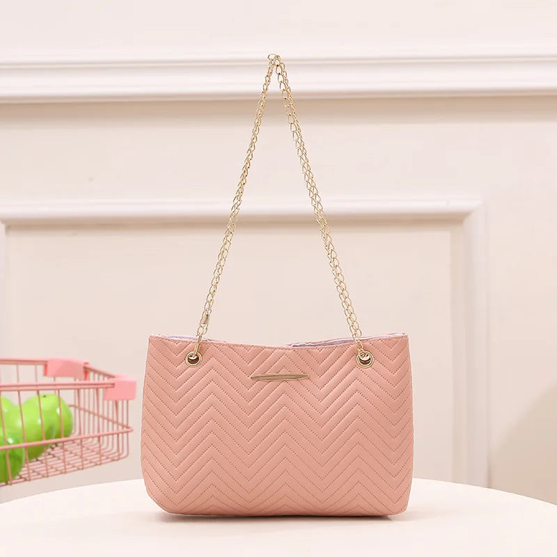 New Ladies Bag Fashion Versatile Wave Embroidered Chain Underarm Bag Shoulder Bag bags for women  crossbody bags for women  Amaijoin