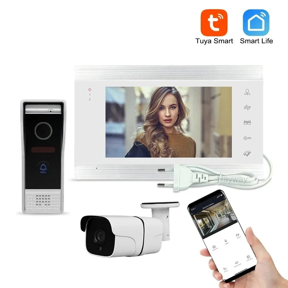 720P Tuya Smart WIFI Wireless Video intercom For Home 7 Inch Monitor Doorbell Video Door Phone With Camera Outdoor System  Amaijoin