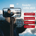 Load image into Gallery viewer, Cell Phone Selfie Stick Tripod Bluetooth Remote Wireless Selfi Stick Phone Holder Stand with Beauty Fill Light for Phone  Amaijoin
