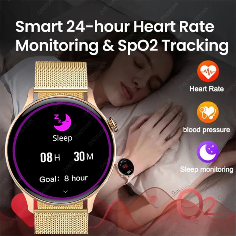 2024 Smartwatch Women 466*466 AMOLED 1.43" HD Screen Always Display Time Bluetooth Call IP67 Waterproof Sports Smart Watch Men  Amaijoin