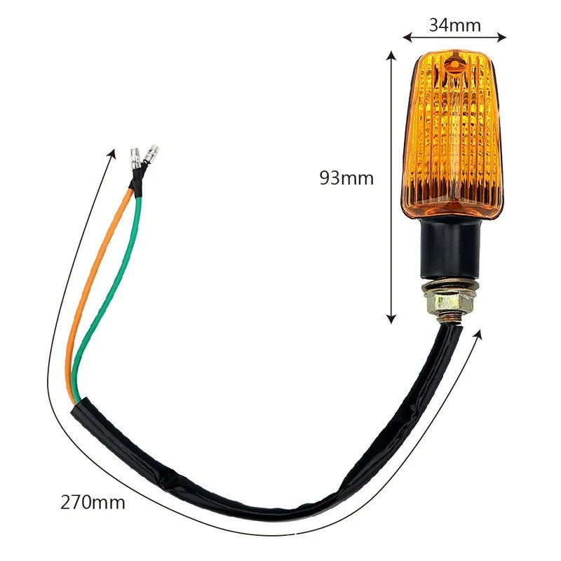 2Pcs Universal Motorcycle Turn Signal Indicator Light Turning Indicators Signal Light Blinkers Amber Motorcycle Accessories  Amaijoin