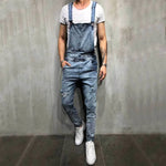 Carregue a imagem no visualizador da Galeria, Men Stylish Slim Biker Jeans Bib Overalls Jumpsuits jeans Man Streetwear Casual Stretch Ripped Dungarees Male Strap Jeans  Amaijoin
