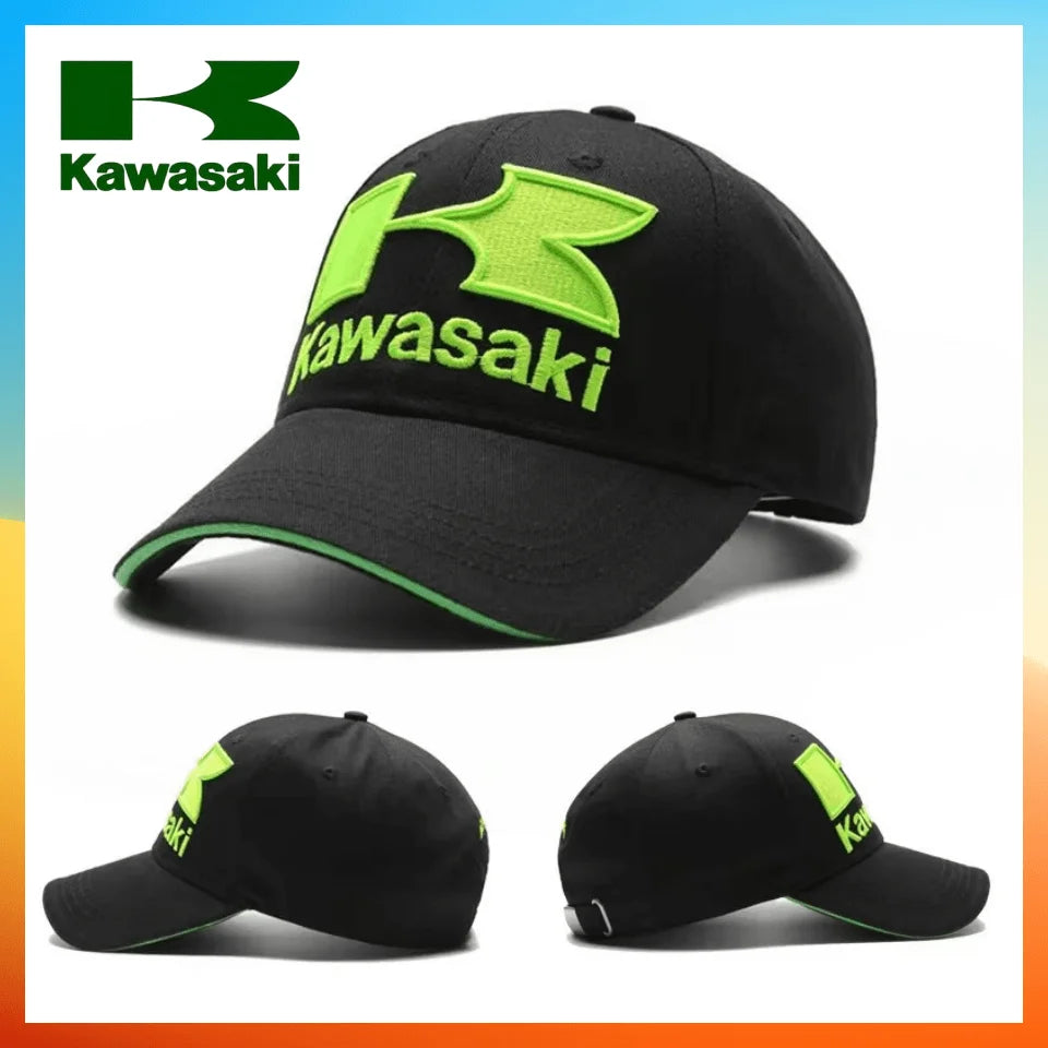 Kawasaki Genuine Men's and Women's Fashion Baseball Hat Embroidered Motorcycle Truck Driver Hat Dad Hat Racing Hat  Amaijoin