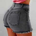 Load image into Gallery viewer, Solid Cotton Denim Shorts for Women Clothing 2024 Summer Street Style High Waist Sexy Jeans Female Casual Korean Y2K Crop Pants  Amaijoin
