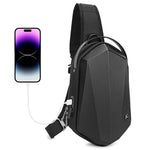 Load image into Gallery viewer, Hard Shell EVA Men&#39;s Bag Shoulder Bag Anti-theft Waterproof Male Crossbody Bag Casual Short Trip Chest Pack USB Charging  Amaijoin
