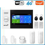 Carregue a imagem no visualizador da Galeria, 4G Alarm System For Home Security With PIR Door Sensor WiFi 4.3-inch Big Screen Tuya Smart Life App Control Support Google Alexa  Amaijoin
