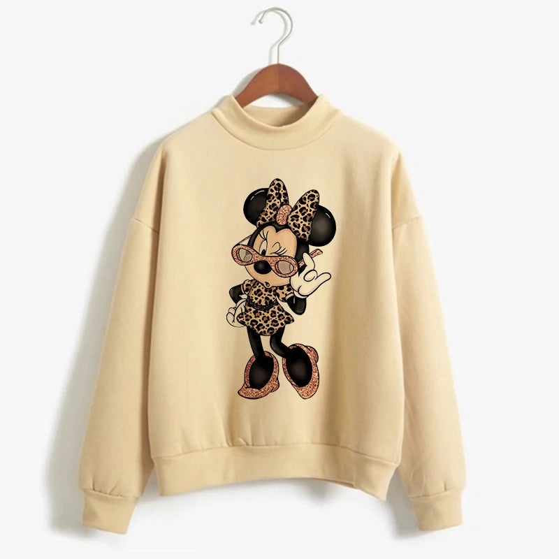 Fashion Hoodies Turtleneck Minnie Kawaii Cartoon  Anime Sweatshirt Disney Mickey Mouse Hoodie Clothes Girl Boy Top Sweatshirts  Amaijoin