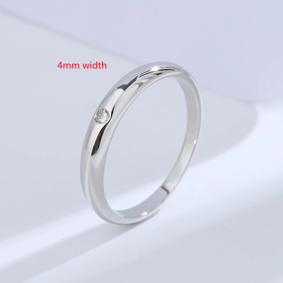 Buyee 925 Sterling Silver Thin Ring Finger Light White Zircon Ring For Woman Man Fashion Family Party Fine Jewelry Circle  Amaijoin