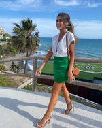 Load image into Gallery viewer, Slim Chic Elegant Women Mini Skirts Green Satin High Street Solid Side Zipper Sexy Bodycon Skirt Faldas Mujer  Amaijoin
