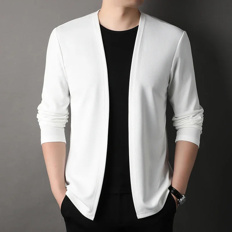 New Men's Long Sleeved Cardigan Jacket Casual Fashion Top  Amaijoin