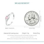 Load image into Gallery viewer, WOSTU 925 Sterling Silver Pink Heart Angel Wing Open Ring Adjustable Size For Couple Anniversary Marriage Date Gift Fine Jewelry  Amaijoin
