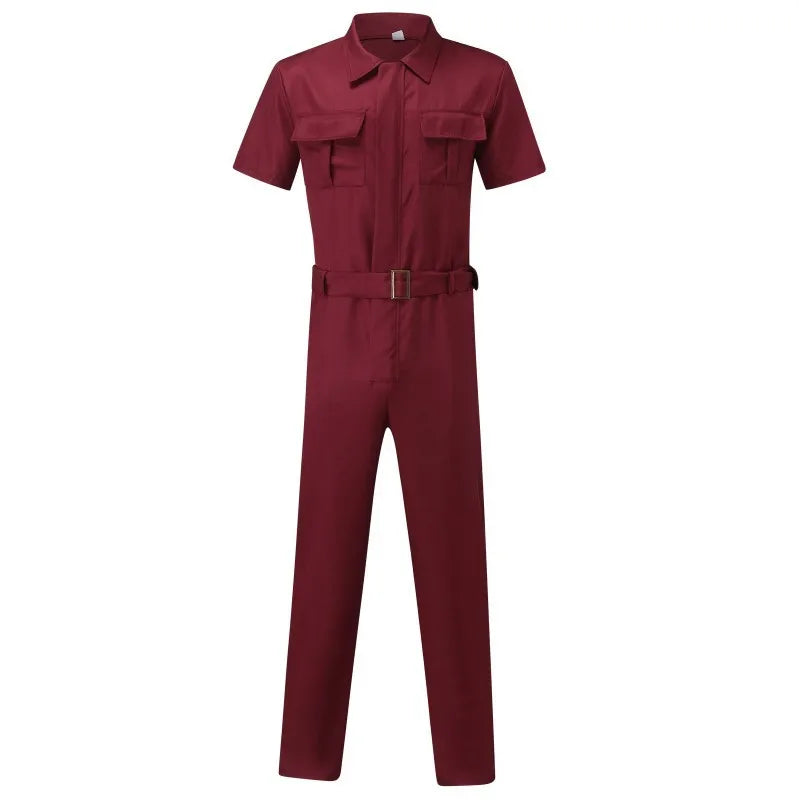 Male's Clothing T-shirt Men's Work Suit Men Clothes Shirts 2023 Jumpsuit Casual Belt Jumpsuits  Amaijoin