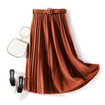 Load image into Gallery viewer, XFPV 2023 New Autumn Summer Fashion Solid Color High Waist Pleated A Line medium and long Skirt Women SM1983  Amaijoin
