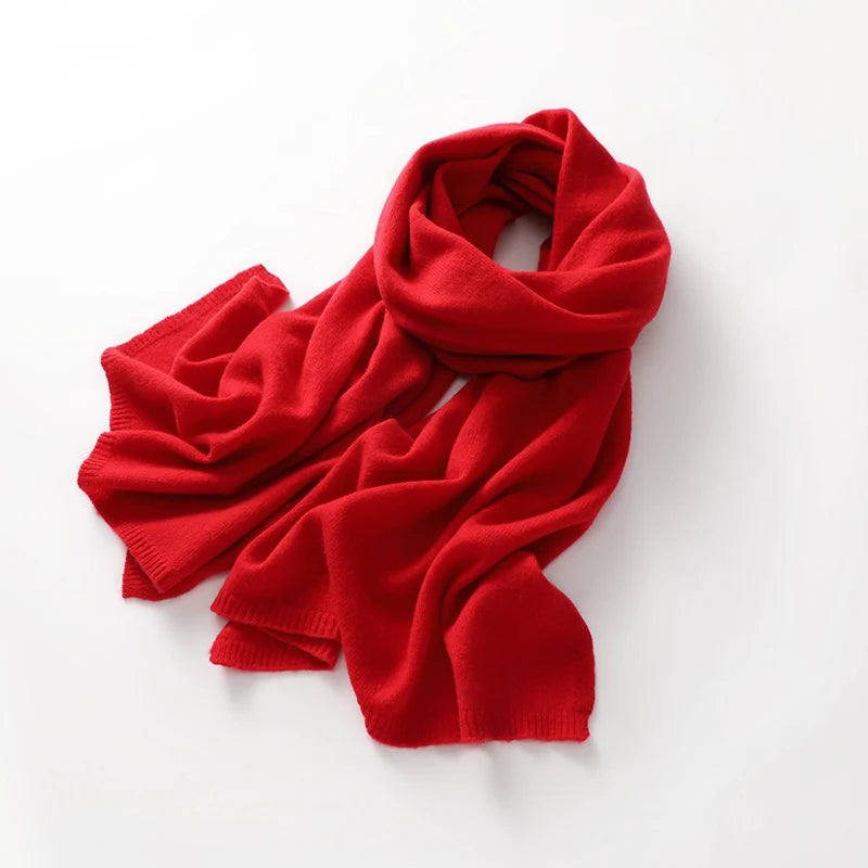 KOIJINSKY New 100% Cashmere180*45 180*40 Women's Knitted Scarf Autumn Soft Solid Scarf Winter Warm Solid Men's Scarf  Amaijoin