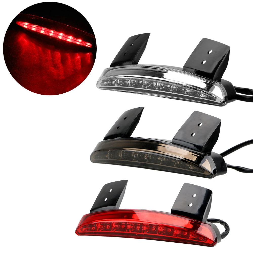 Fender Edge Red LED Motorcycle Accessories Cafe Racer Motorcycle Lights Rear Brake Tail light for XL 883 1200  Amaijoin