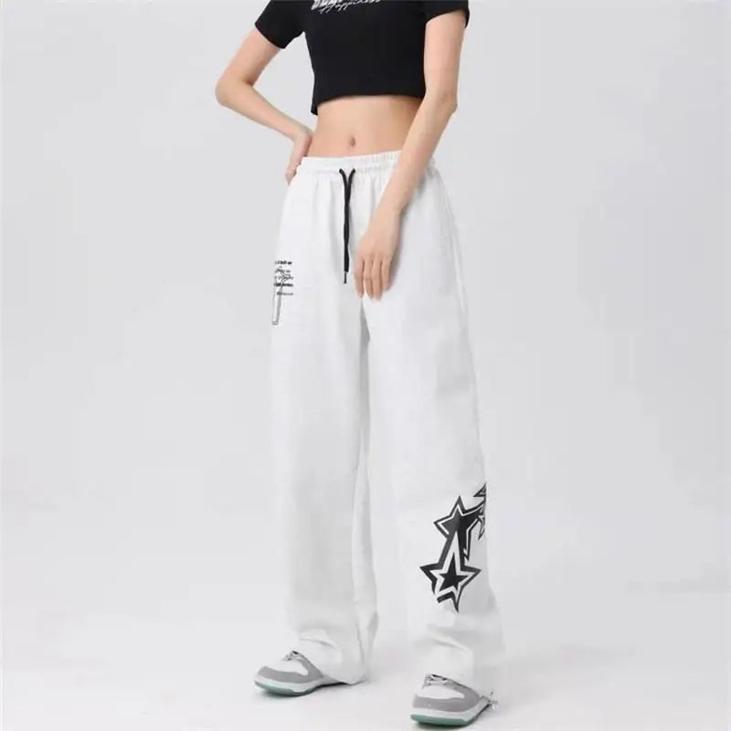 Gray Sweatpants for Women 2023 Autumn New Baggy Fashion Oversize Sports Pants Streetwear Jogger Trousers Female  Amaijoin