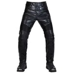 Load image into Gallery viewer, NEW Motorcycle Riding Jeans Motocross Racing Pants PU Leather Biker Trousers Waterproof Windproof Men With 4X CE Knee Hip Pad  Amaijoin
