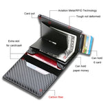 Load image into Gallery viewer, Custom Card Holder Rfid Black Carbon Fiber Leather Simple Wallet Men&#39;s Gift Personalized  Amaijoin
