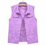 Load image into Gallery viewer, Spring and Summer New Purple Sleeveless Vest Jacket Women&#39;s Single-breasted Lapel Vests Coat Fashion Casual Top Waistcoat S-6XL  Amaijoin
