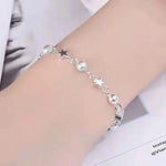 Load image into Gallery viewer, 925 Sterling Silver Stars Bracelets For Women Fashion Korean Designer Frosted Bead Bracelet Beautiful Party Wedding Jewelry Gift  Amaijoin
