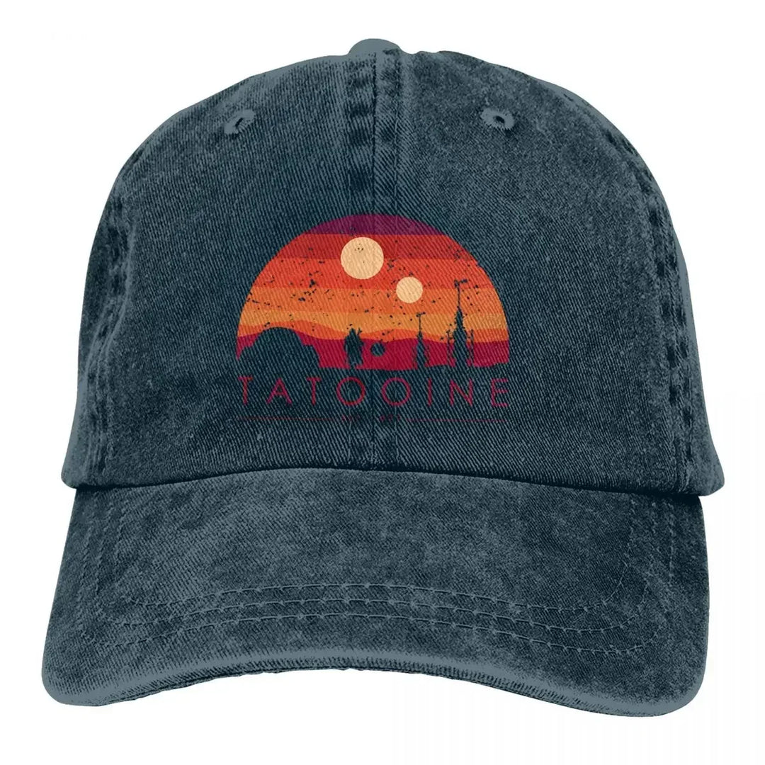 Washed Men's Baseball Cap RETRO EST Trucker Snapback Cowboy Caps Dad Hat Tatooine All Seasons Travel Adjustable Hats  Amaijoin