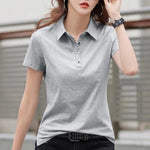 Load image into Gallery viewer, Summer New In Polo Shirt Short Sleeve Cotton Plus Size  Basic T- Shirt Women Button Casual Office Lady Formal Women Tops 2024  Amaijoin
