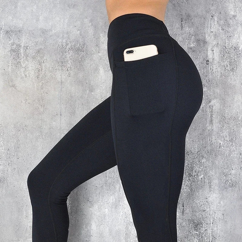 Sportswear Woman Gym Leggings Pocketed Yoga Pants Fitness Running Pants Stretchy Sportswear Plus Size Sports Gym Pant for Women  Amaijoin