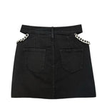 Load image into Gallery viewer, Summer New High-waisted A- line Denim Mini Dress Women&#39;s Sensibility Spicy Girl Hollow Zipper Skirt Prominent Butt Lifting  Amaijoin
