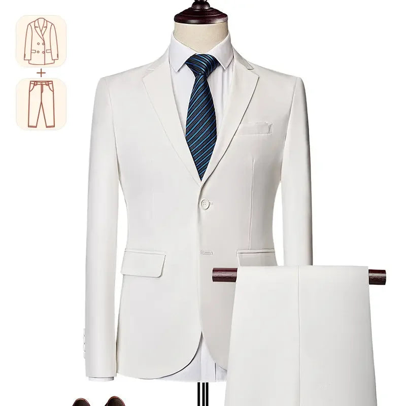 Men's Business Casual Suit for Weddings, Genuine Blazer, Vest and Pants, Big & Tall,Slim Fit Waistcoat, Dress Trousers, US Size  Amaijoin