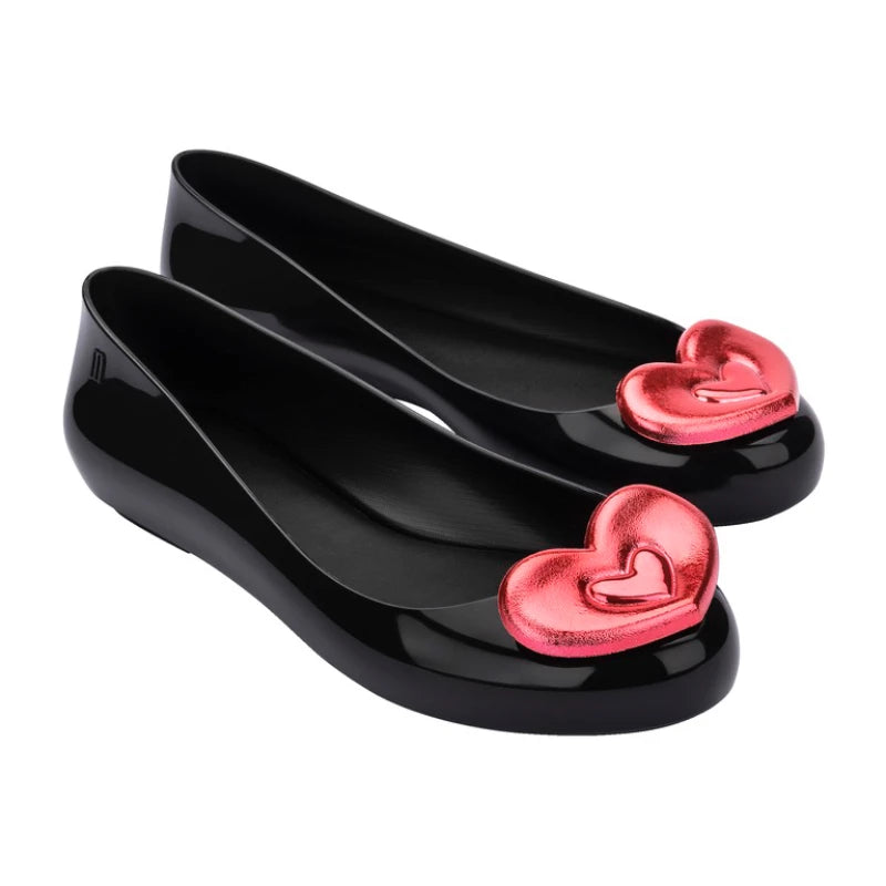 2023 Summer New Melissas Fashion Adult Girls Single Shoes Women's Simple Love Shape Jelly Sandals Nude Beach Shoes  Amaijoin