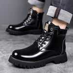 Load image into Gallery viewer, Hot Selling Men&#39;s Leather Boots Winter Thick Bottomed Work Boots British Style High Top Shoes Men&#39;s Retro Business Boots  Amaijoin
